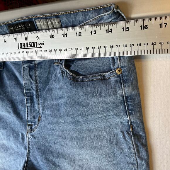 Aeropostale Women Jeggings size 10 Regular Blue High Waisted Stretch Boot Cut - Picture 4 of 12